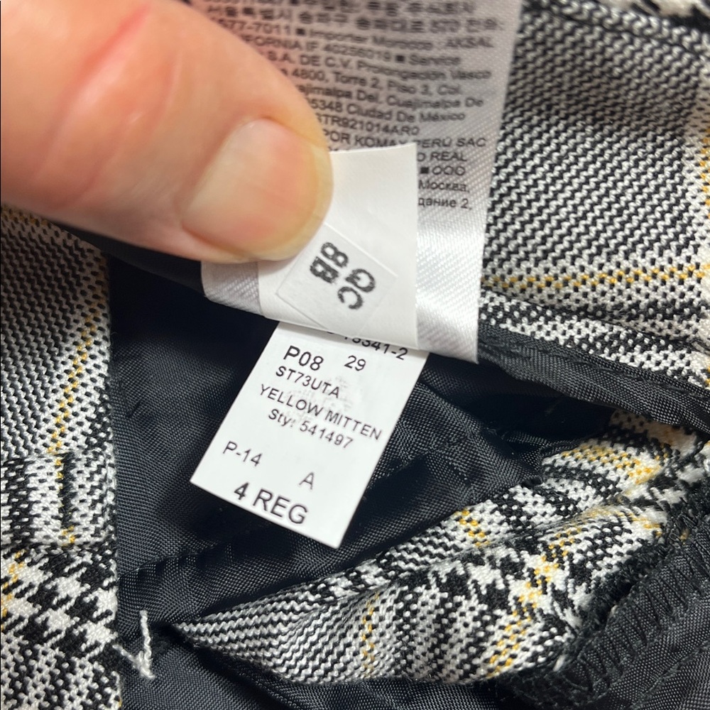 Banana Republic Black White and Yellow Plaid Everybody Wide Leg Cropped Pants 4 - Picture 11 of 11